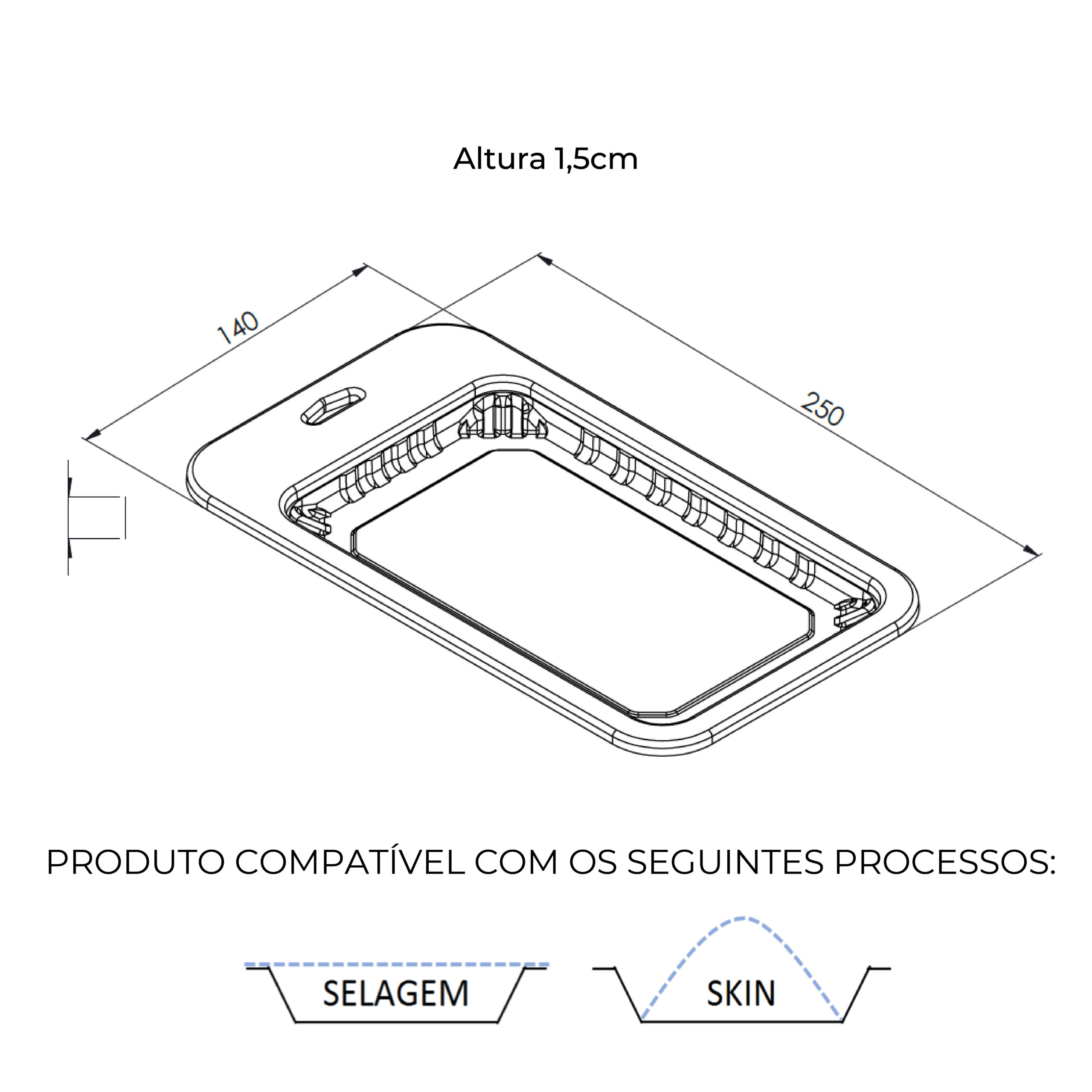 Bandejas Frigorífico e Açougue 140x250mm